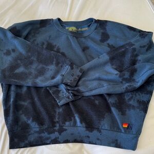 Blue and Black Tie-Dye women’s Sweater